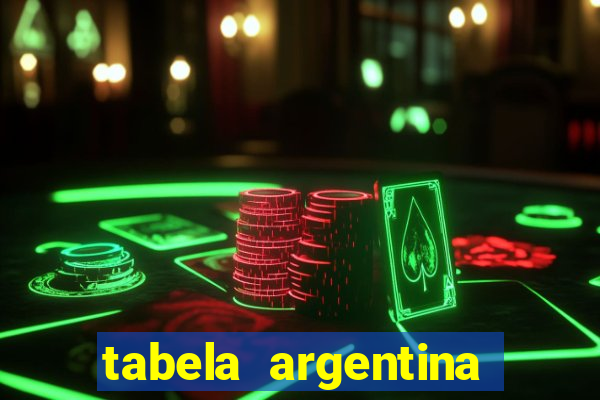 tabela argentina torneo betano